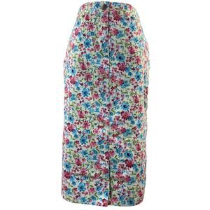 Vintage 00s Women's 6 Knee Length Pencil Skirt David N Sport Floral Cotton Y2K